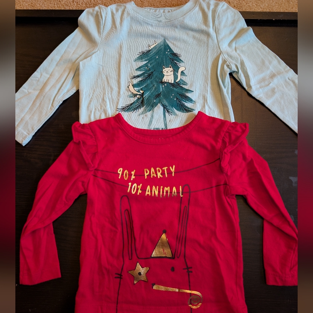 Toddler Girls Holiday Shirts Cat & Jack and Okie Dokie
